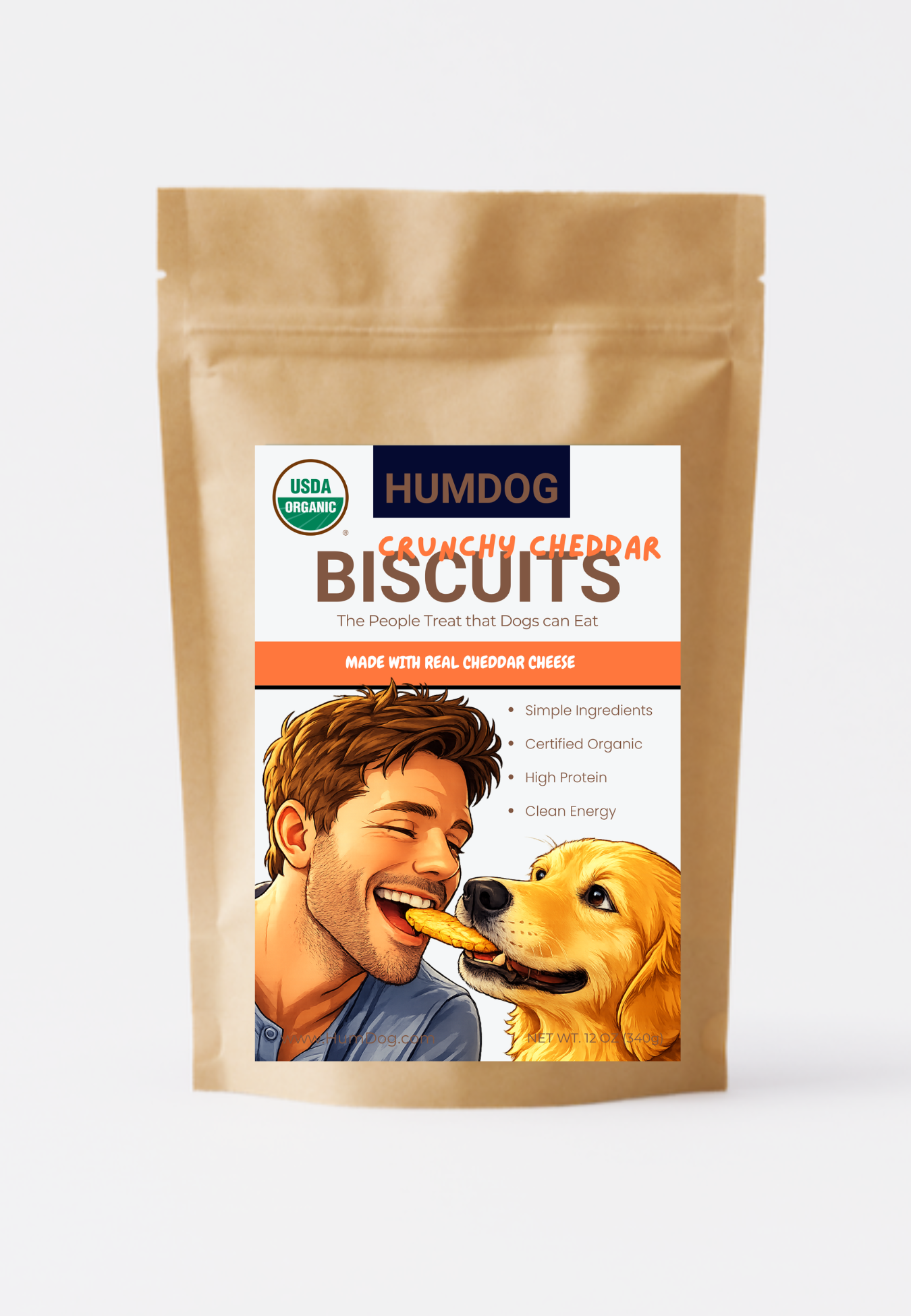 HumDog Crunchy Cheddar Biscuits package
